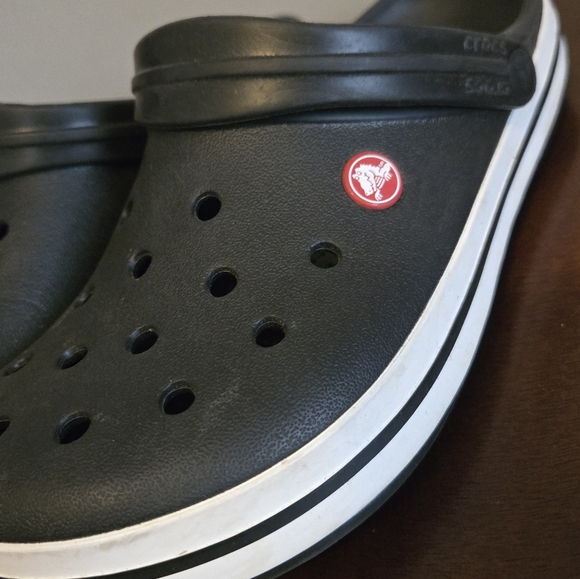 Black Crocs with White Trim - Picture 2 of 5